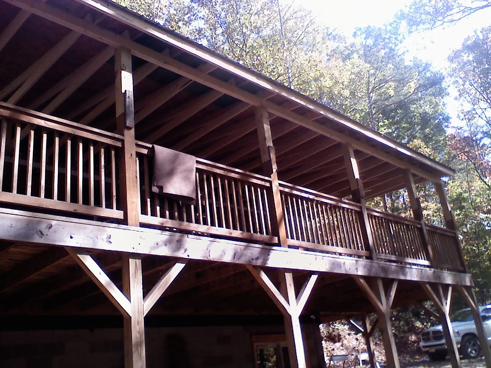 Timber framing under a new elevated porch and deck — Roof Leak Repair in Nuremberg by Roofing Brothers